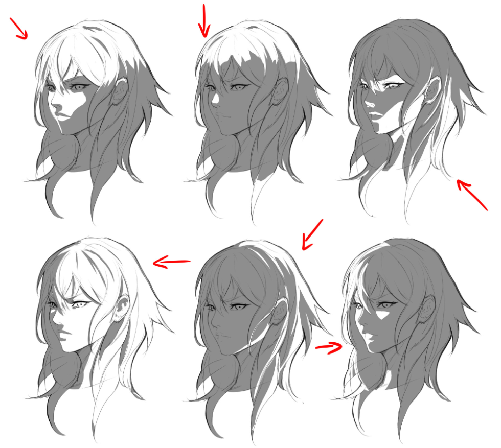 Lighting on the hair