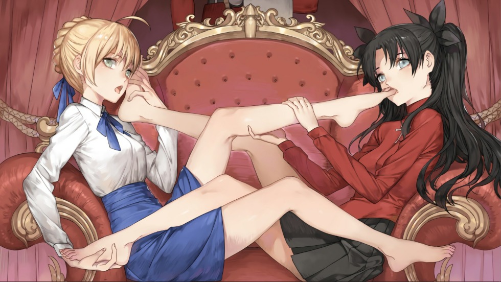 Rin Tosaka and Saber Yuri Feet