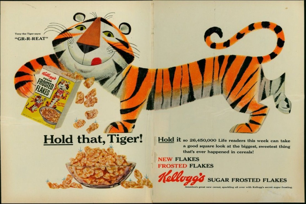 Tony tiger advertising flakes