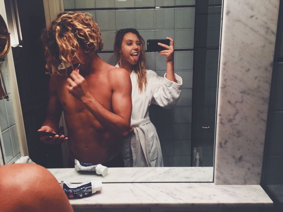 Alexis Ren with a guy