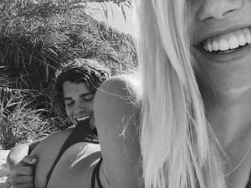 Beautiful selfies at sea