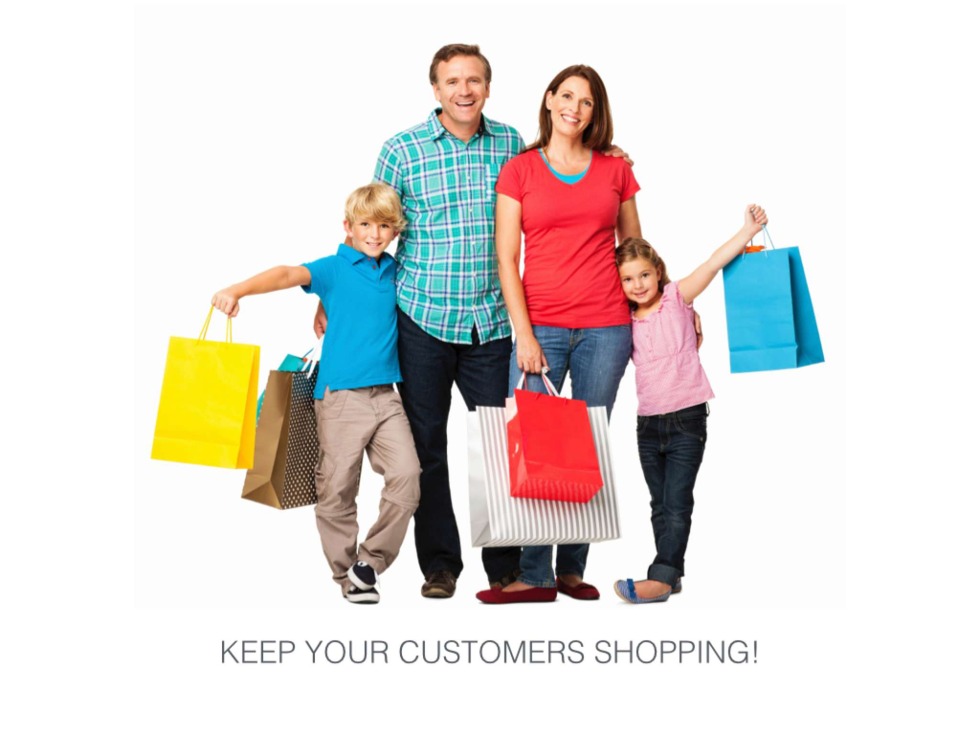 Silhouette of a woman with packages