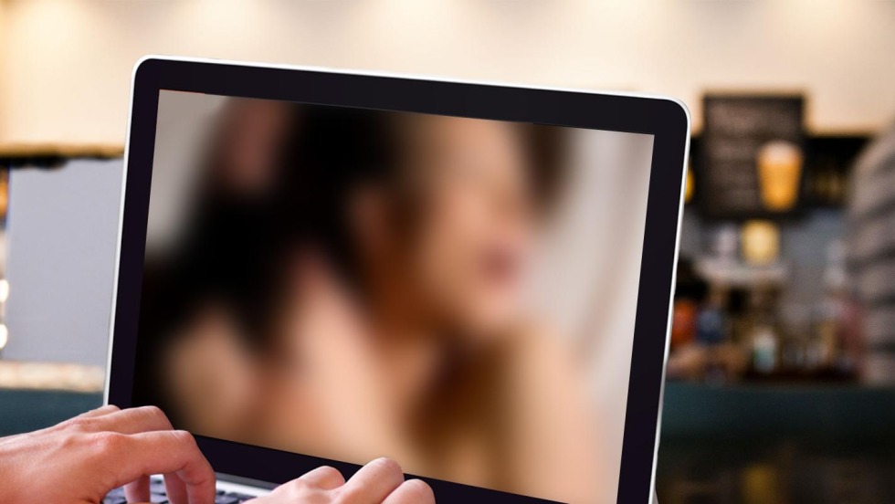 The family is at the TV