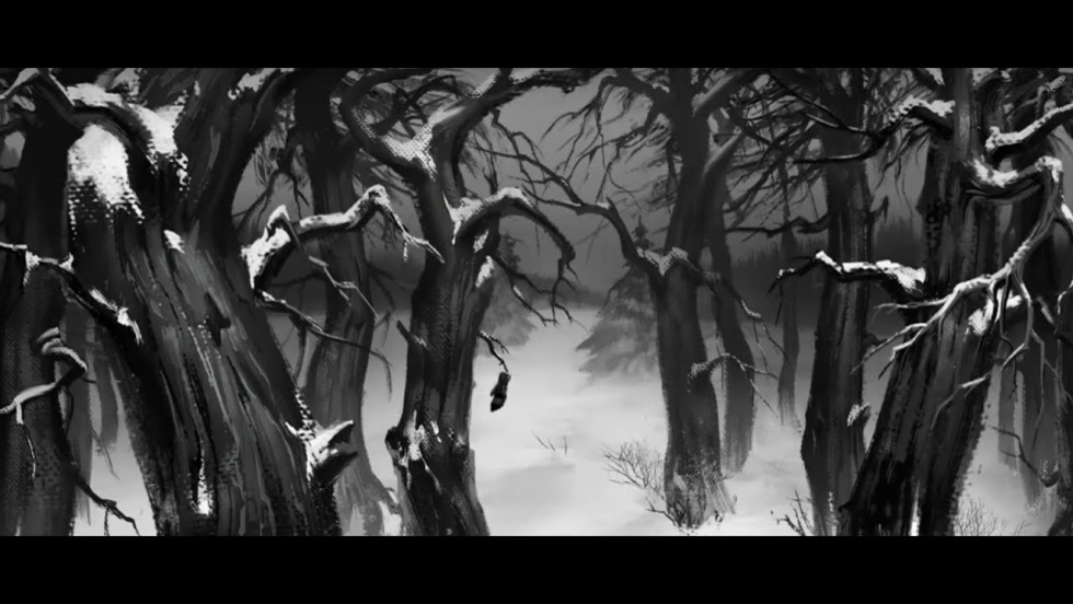 Forest in the game Tiny Bunny