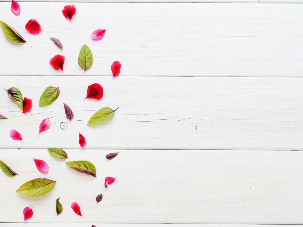 Wooden table from above