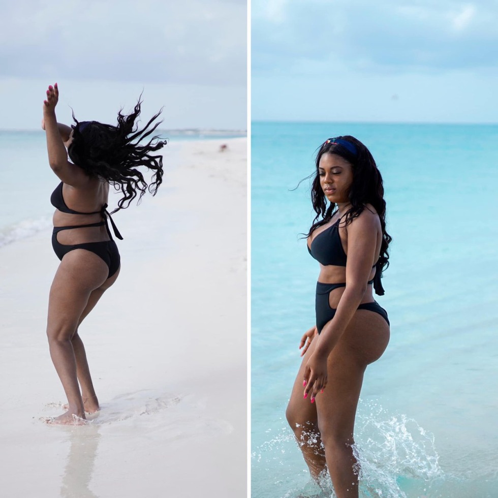 Karl Jiraldo in a swimsuit