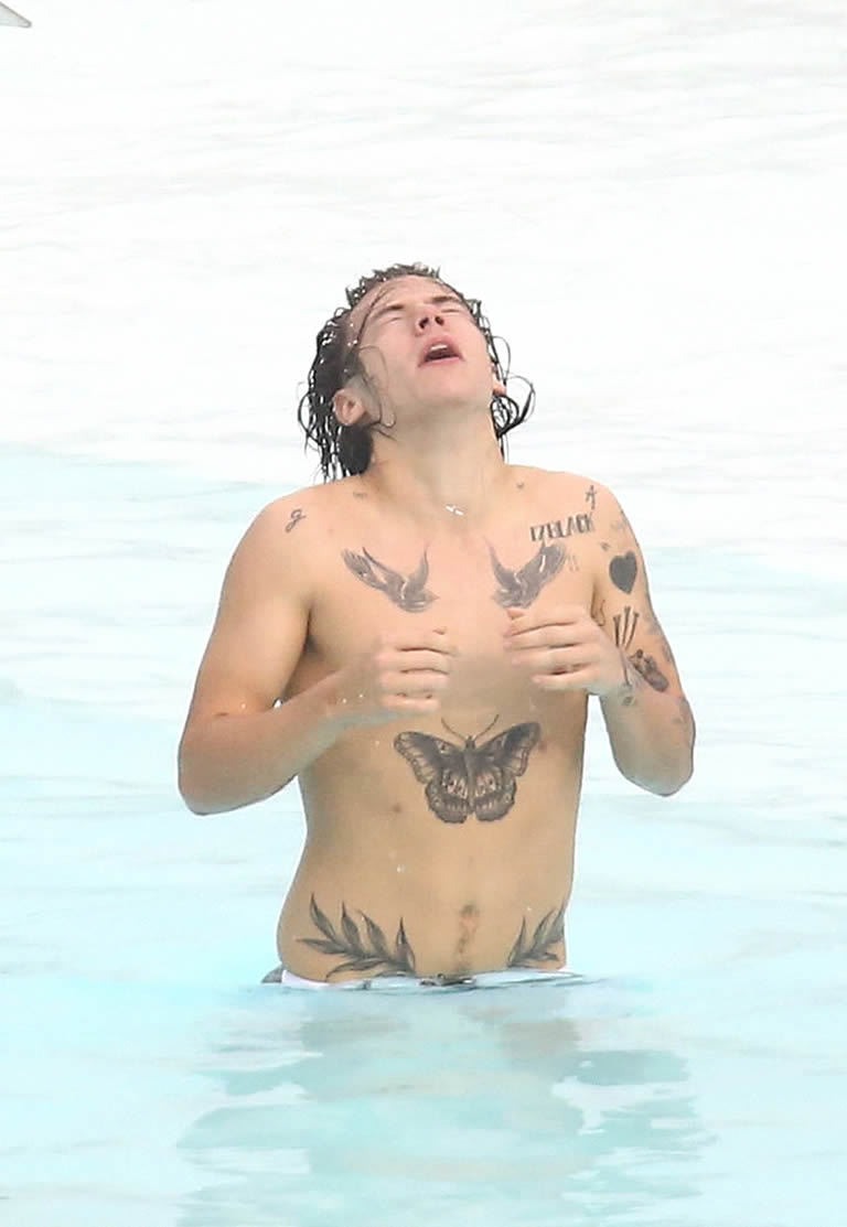 The guy touches a friend