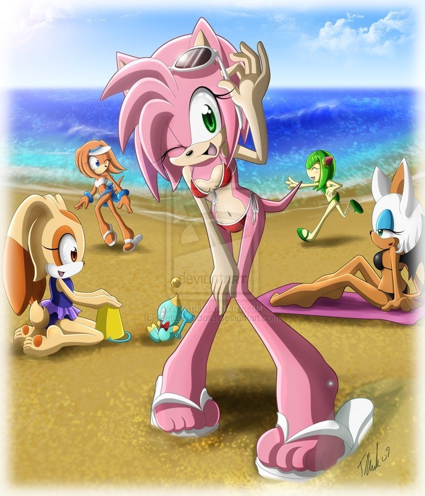 Amy Rose in a swimsuit