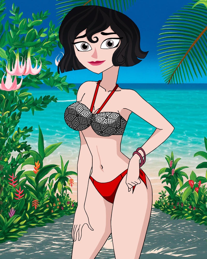 Cassandra Rapunzel in a swimsuit