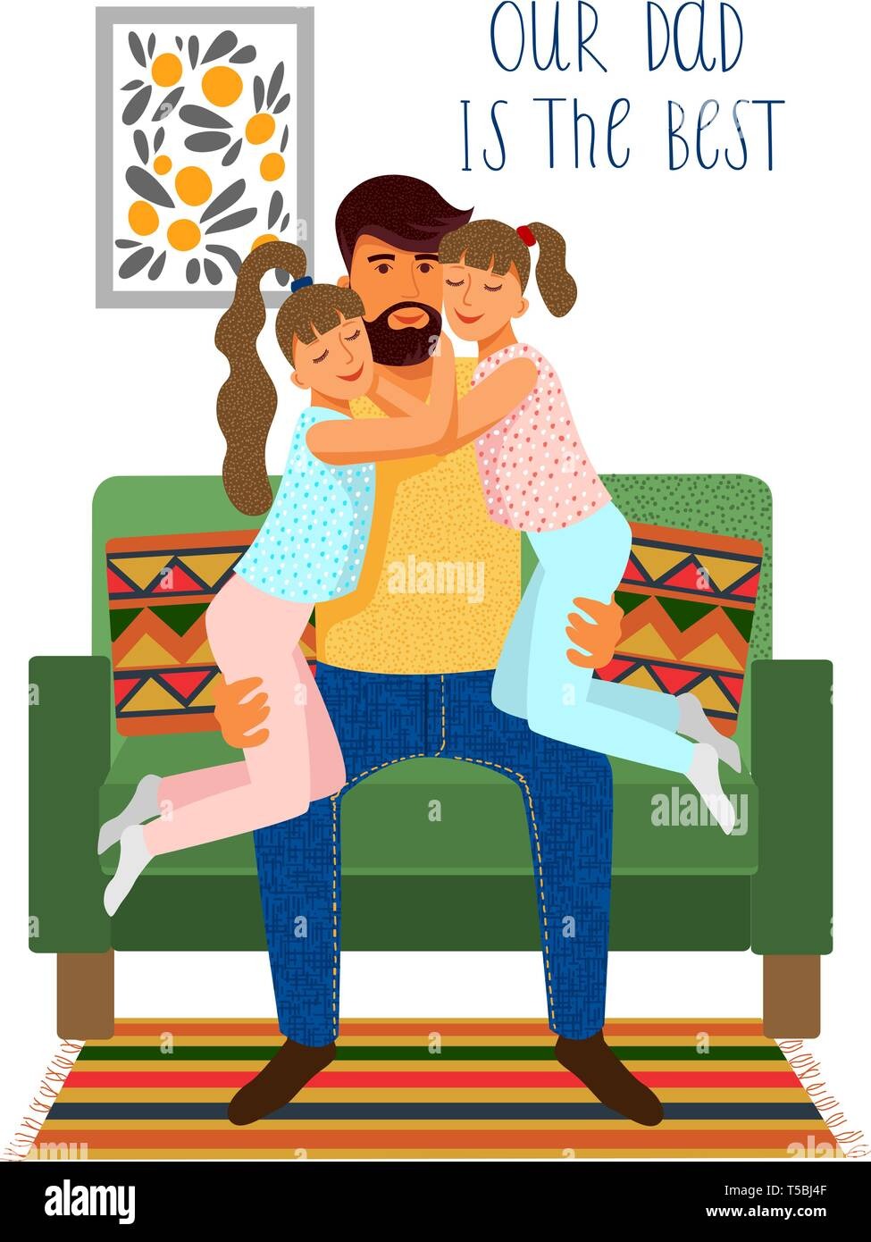 Father and daughter at sunset