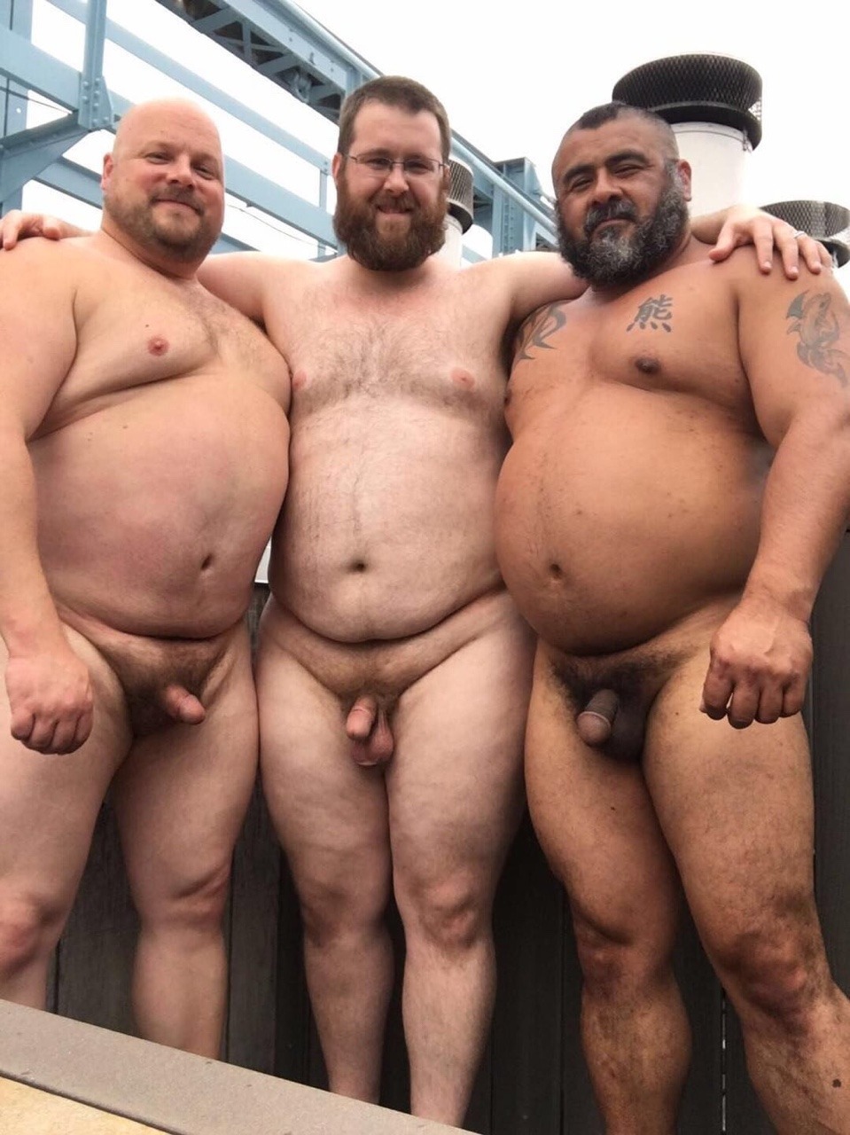 Naked fat Asians men