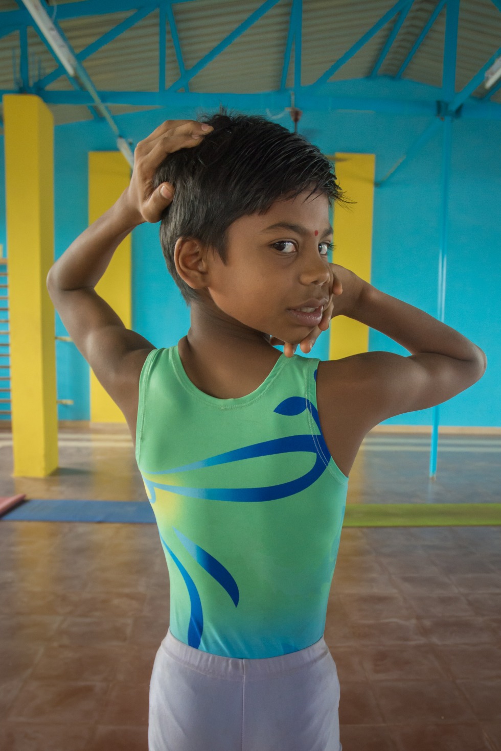 Boys football players in short shorts