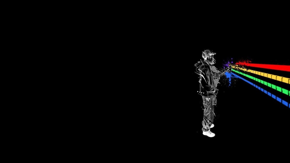 Graffiti on a black background