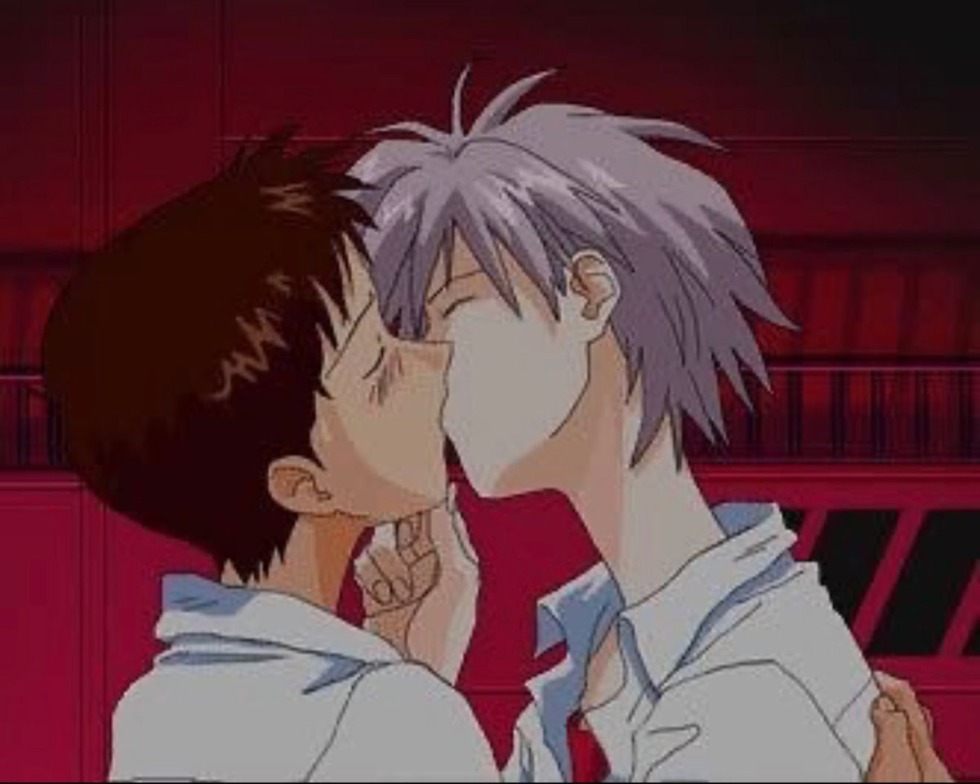 Anime Evangelion Shinji and Ayanami