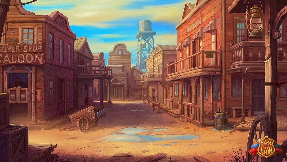 Wild West Cowboy Salun Cartoon