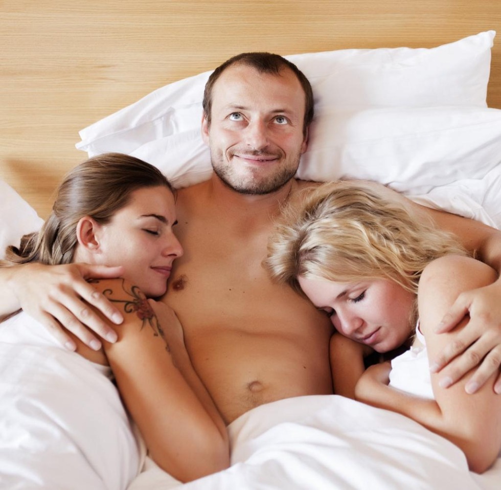 The silhouette of men and women