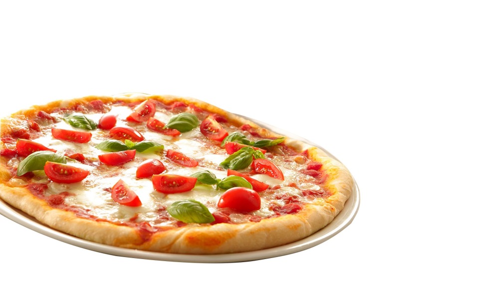Pizza on a white background