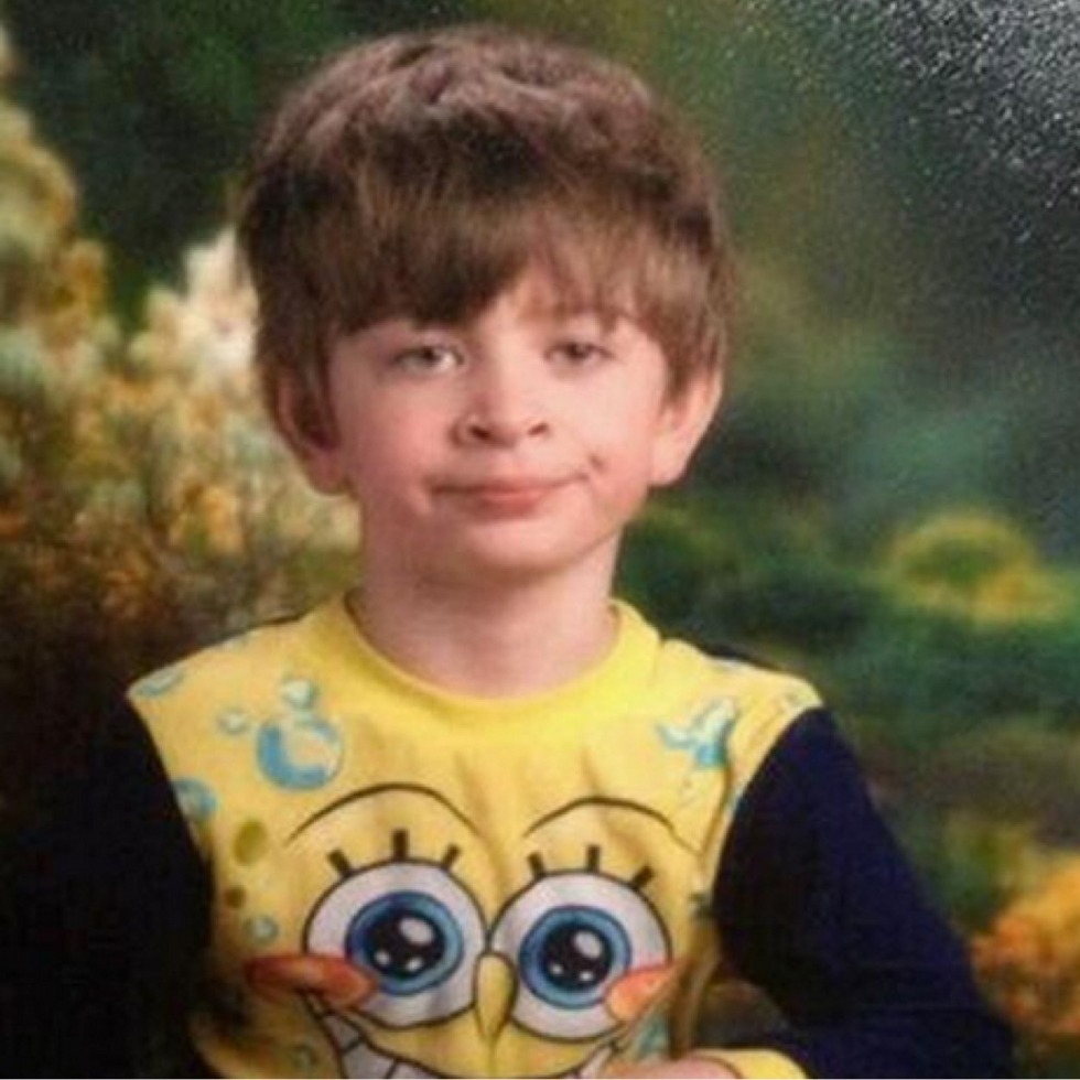 Boy in pajamas with sponch bob