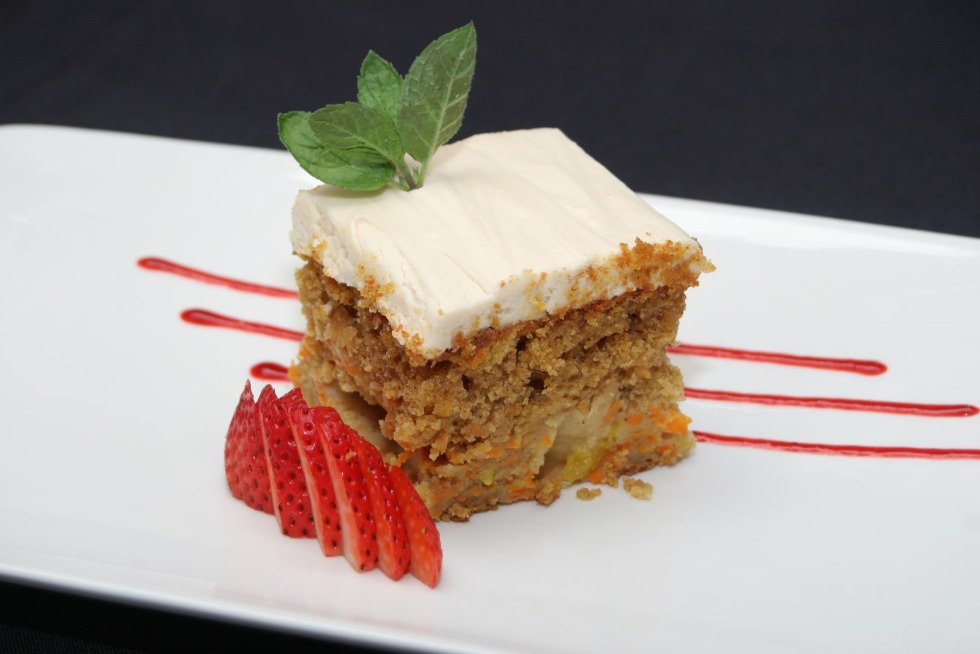 Cake painted with carrot juice