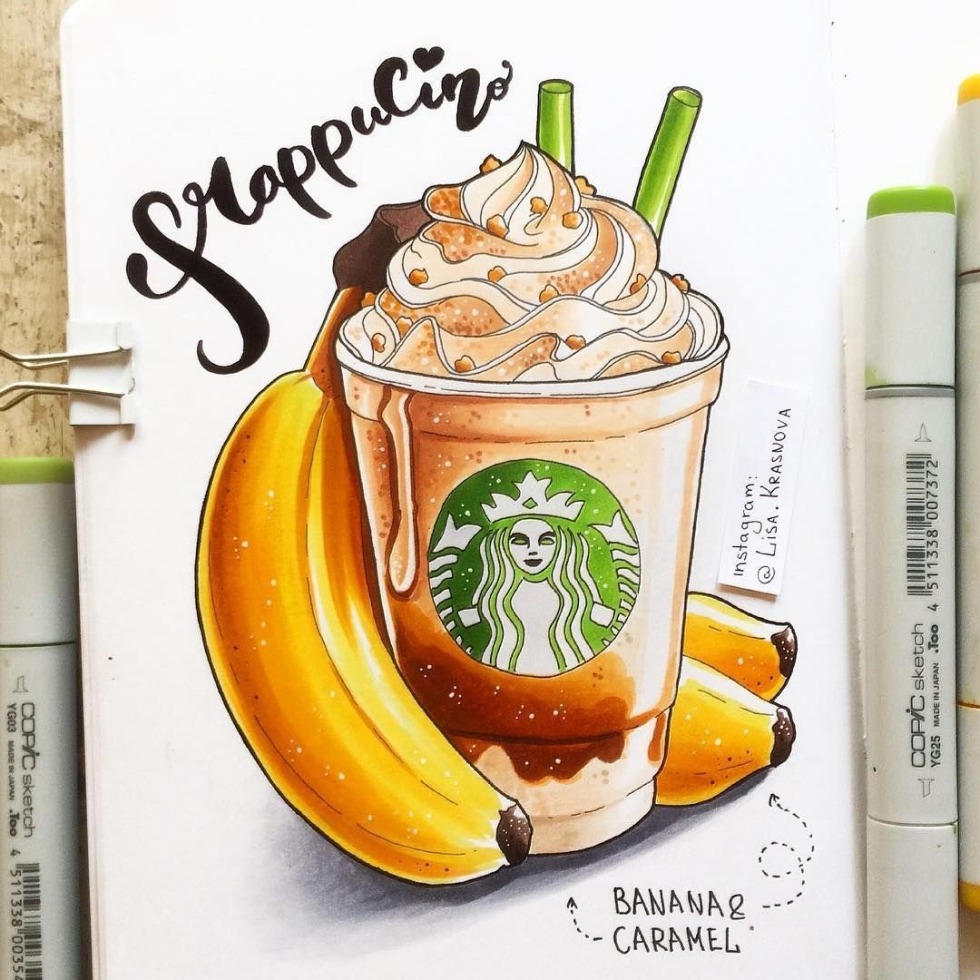 Draw a sketch with markers drinks