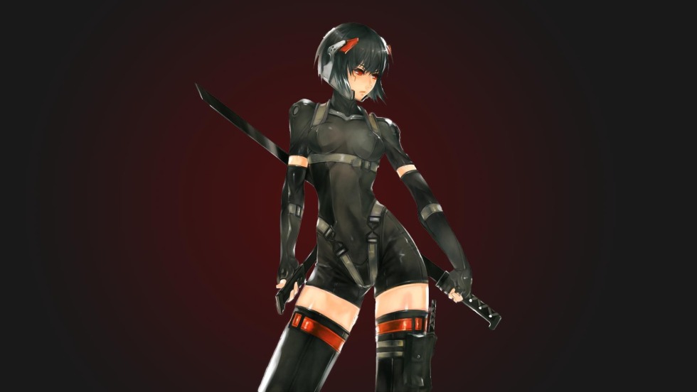 Anime girl with a sword