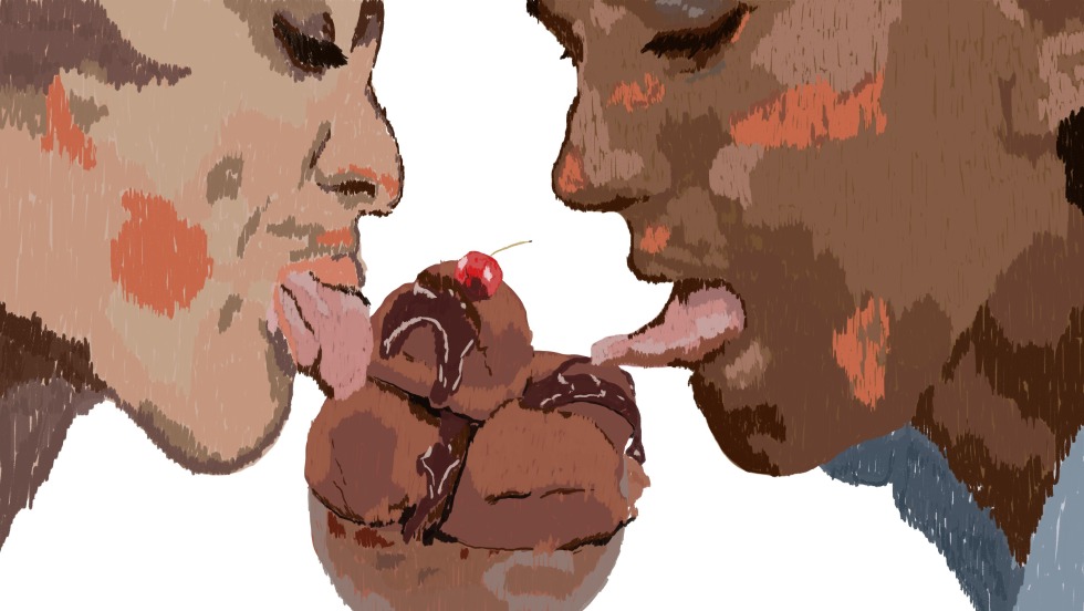 Cum on the face of two girls