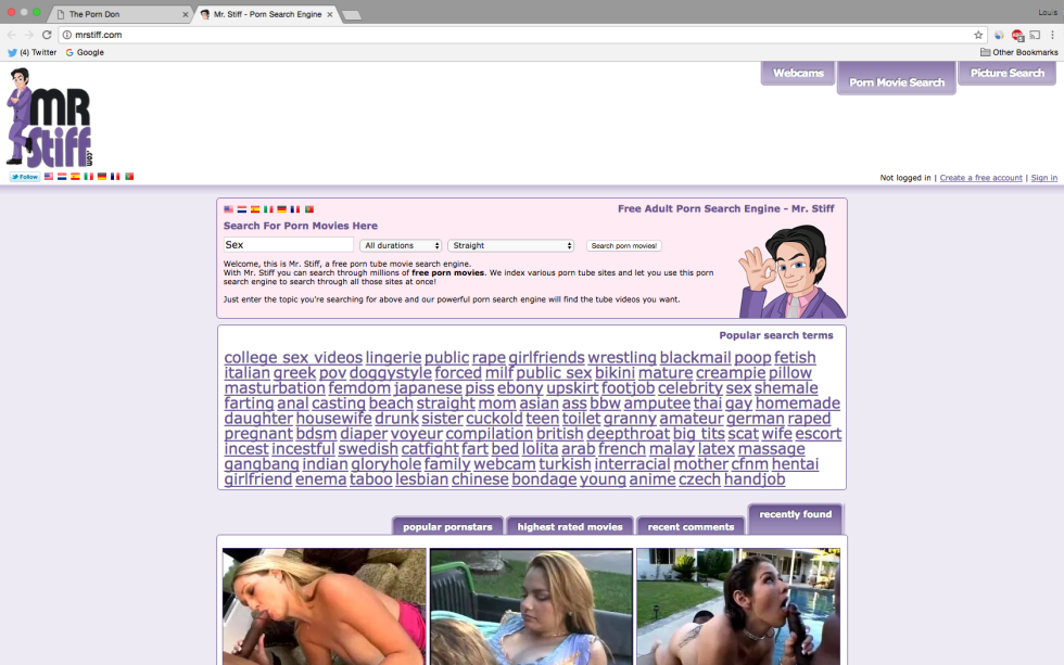 Search engine pornography