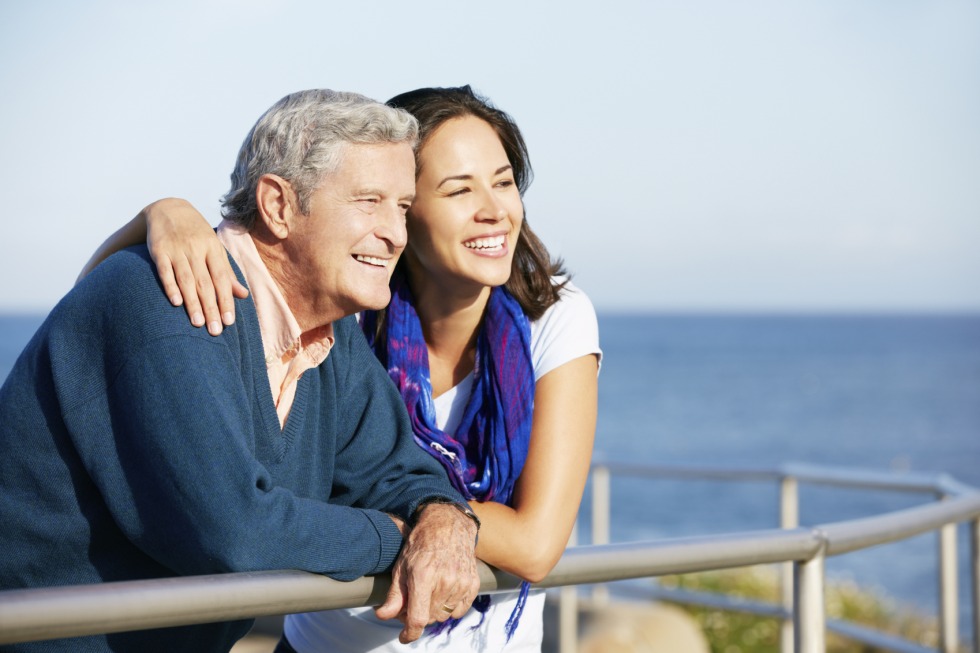 Silhouette family with baby
