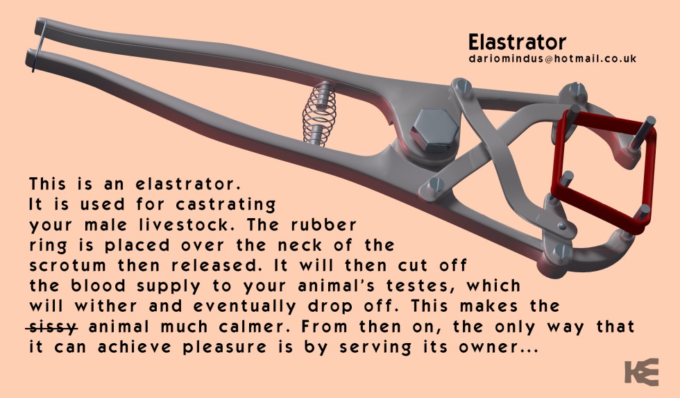 Elastrater for castration drawing