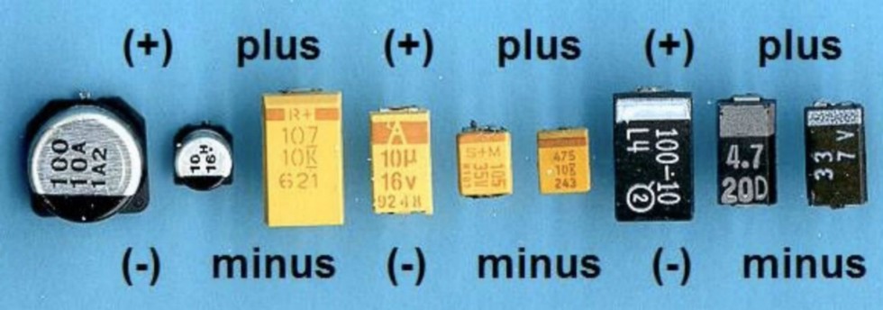 SMD electrolytic capacitors polarity