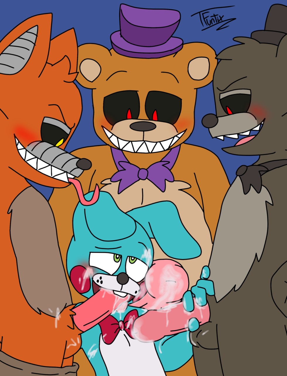 Naked lolbit animatronics