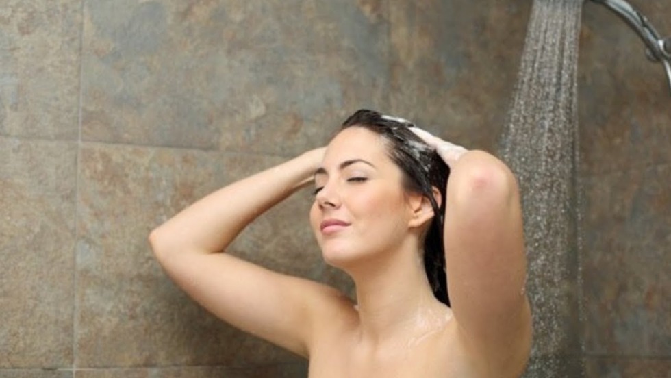 A guy with a girl in a bath