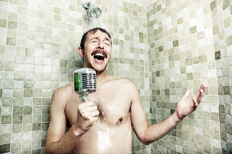 A man in the shower