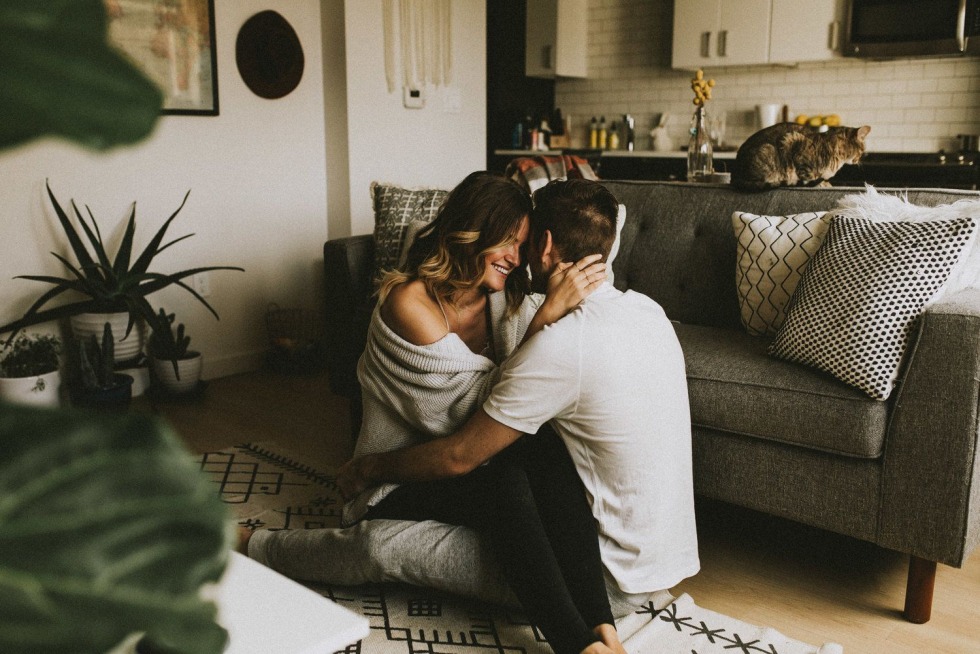 Pair in a beautiful apartment