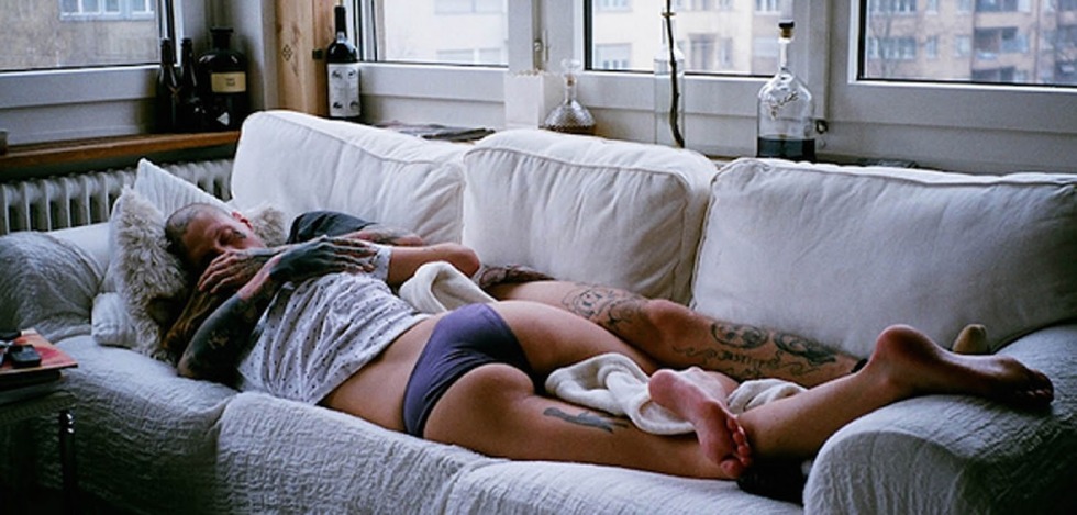 Lingerie in the kitchen hangs