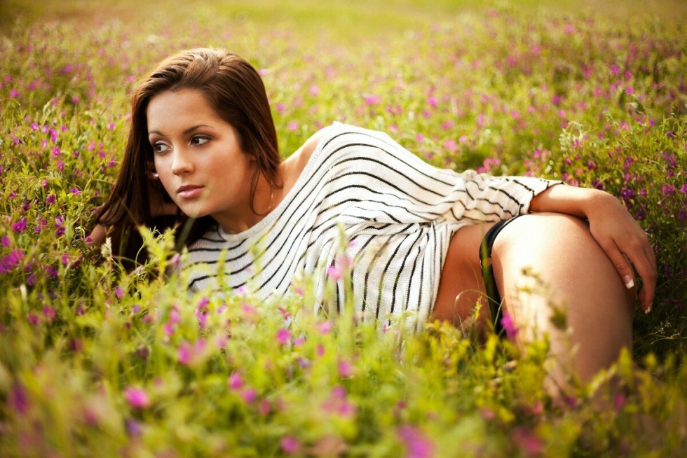 Beautiful girl in nature