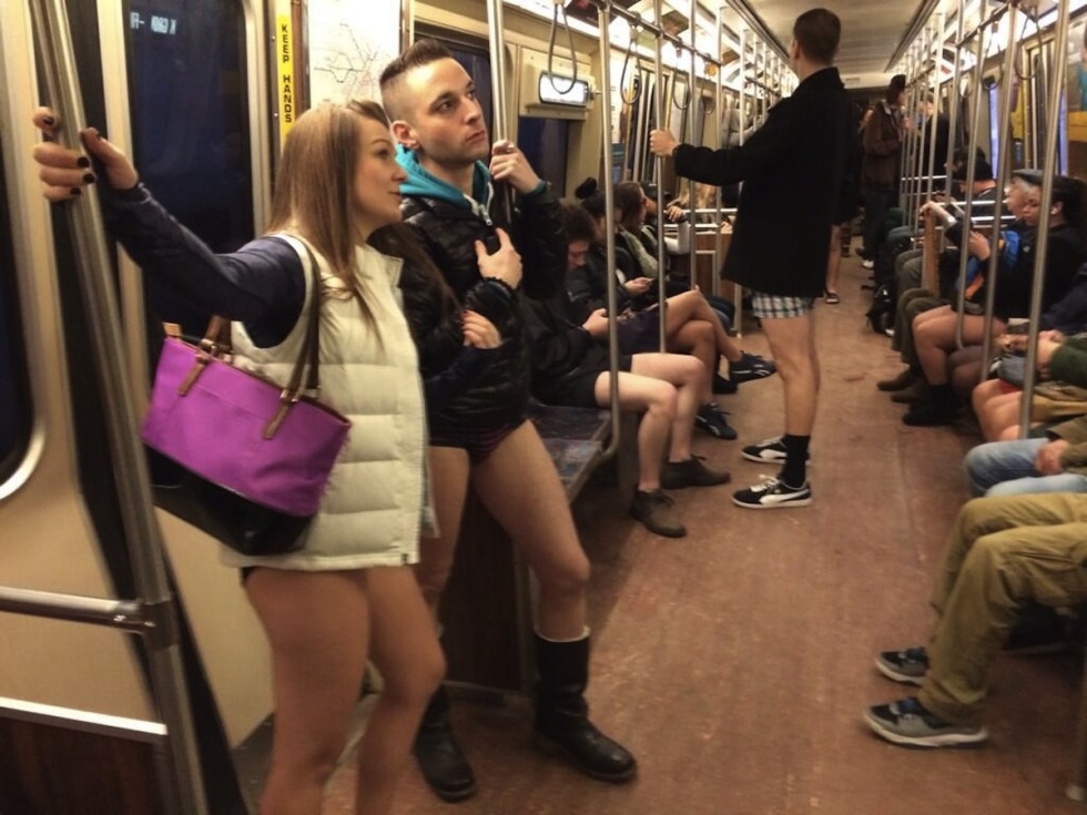 Women's panties in the subway