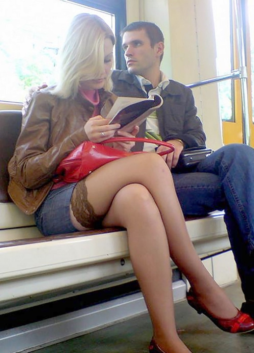 Stockings in public transport