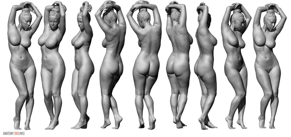 Naked women from different angles