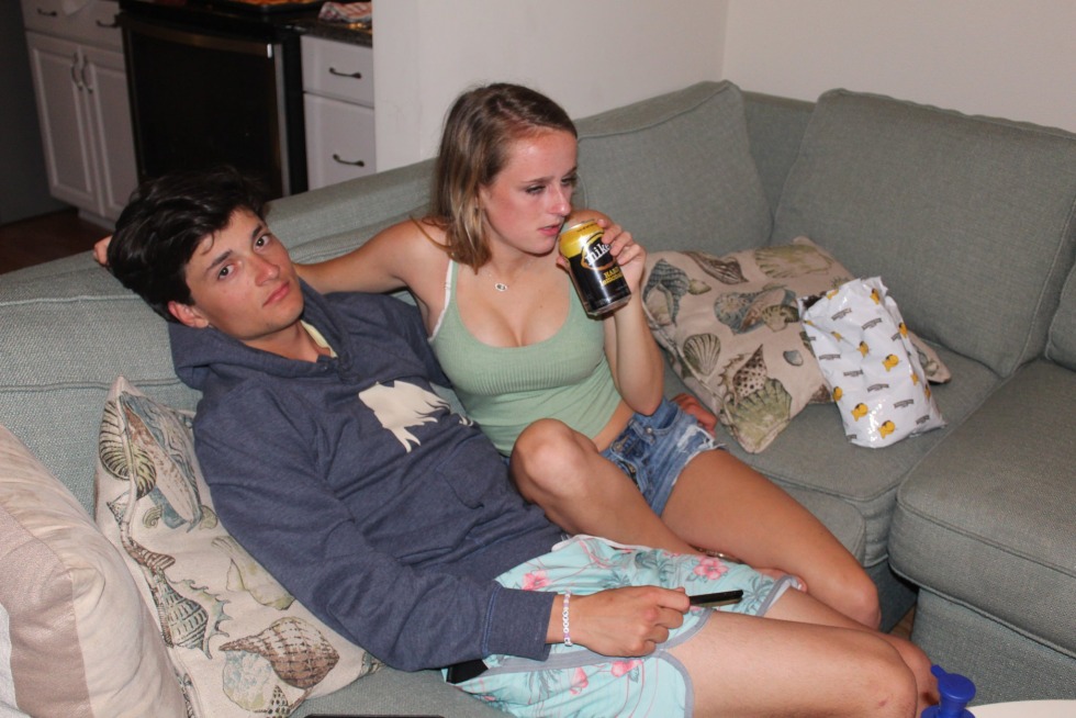 Woman spreads GIF legs