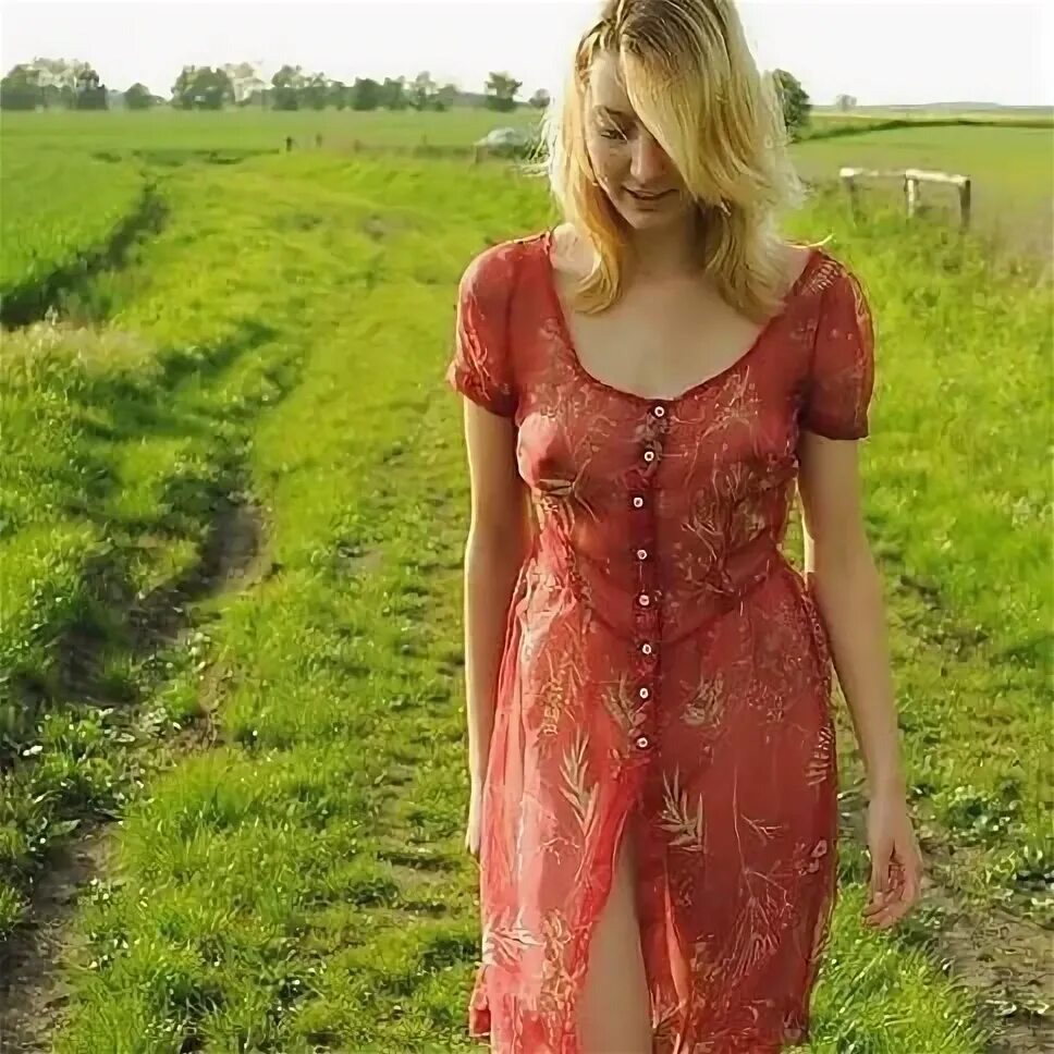 Jessica Barton in a dress