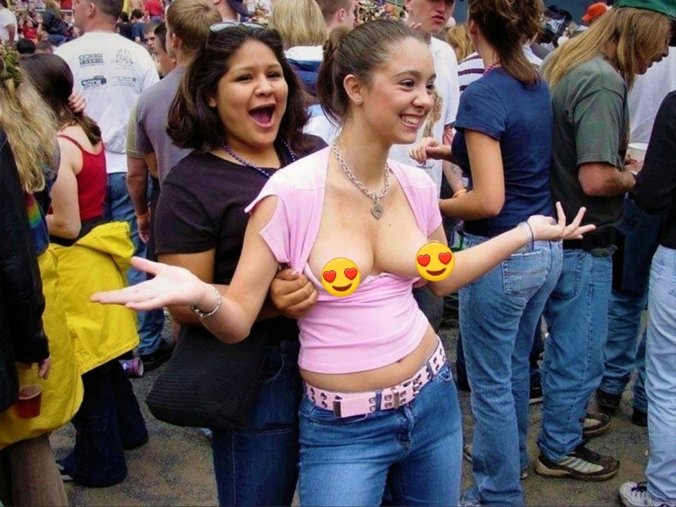 Girls without panties at a party