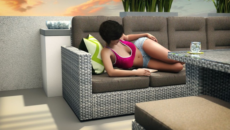 Horney Housewife Shows Off Her Big Tits and Shaved Slit