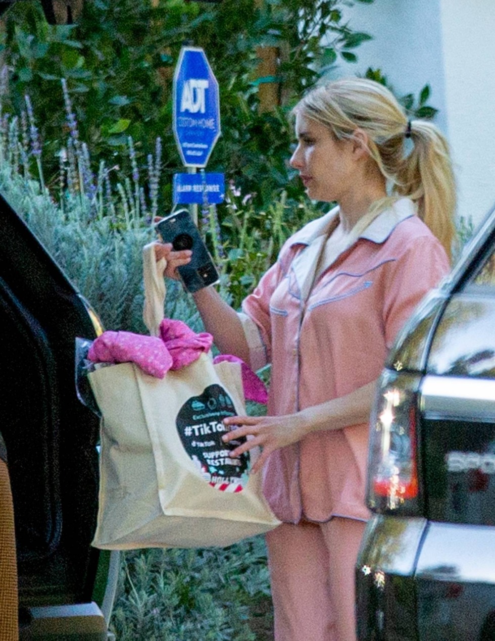 Emma Roberts in a shirt