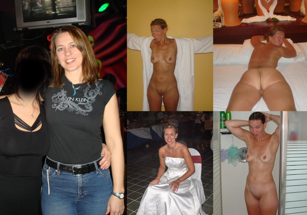 Wife in clothes and without clothes