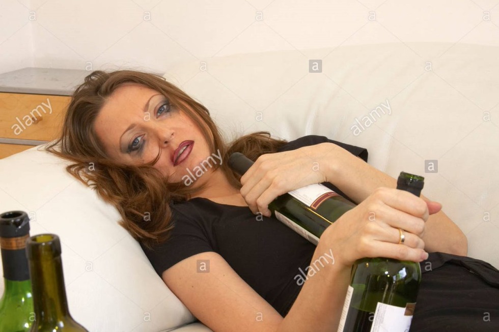 Naked drunken sleeping women