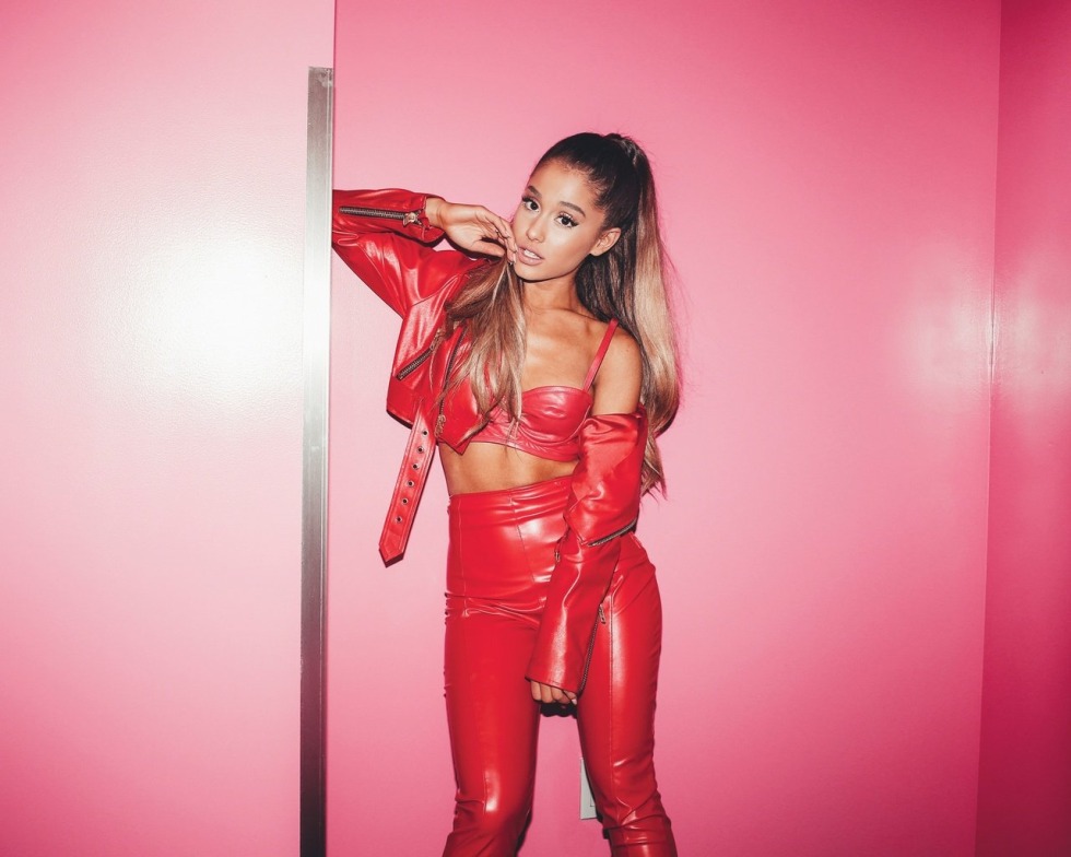 Ariana Grande in leather pants