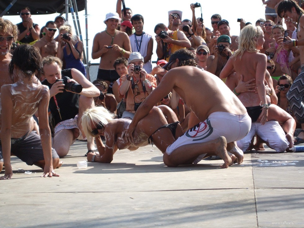 Naked guy on a public beach