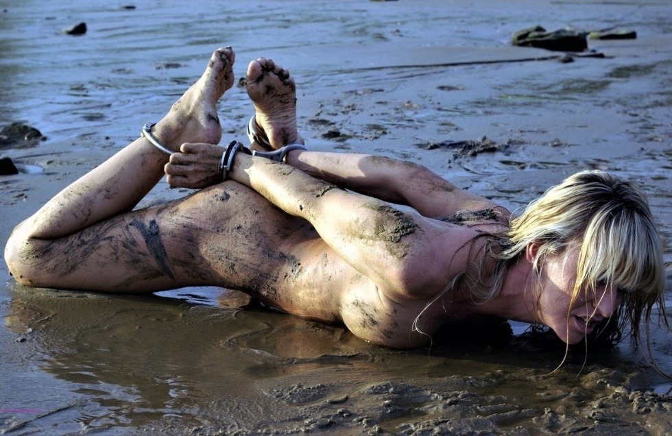 Frying his chicken nude