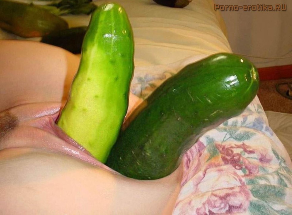 Huge cucumber in the vagina